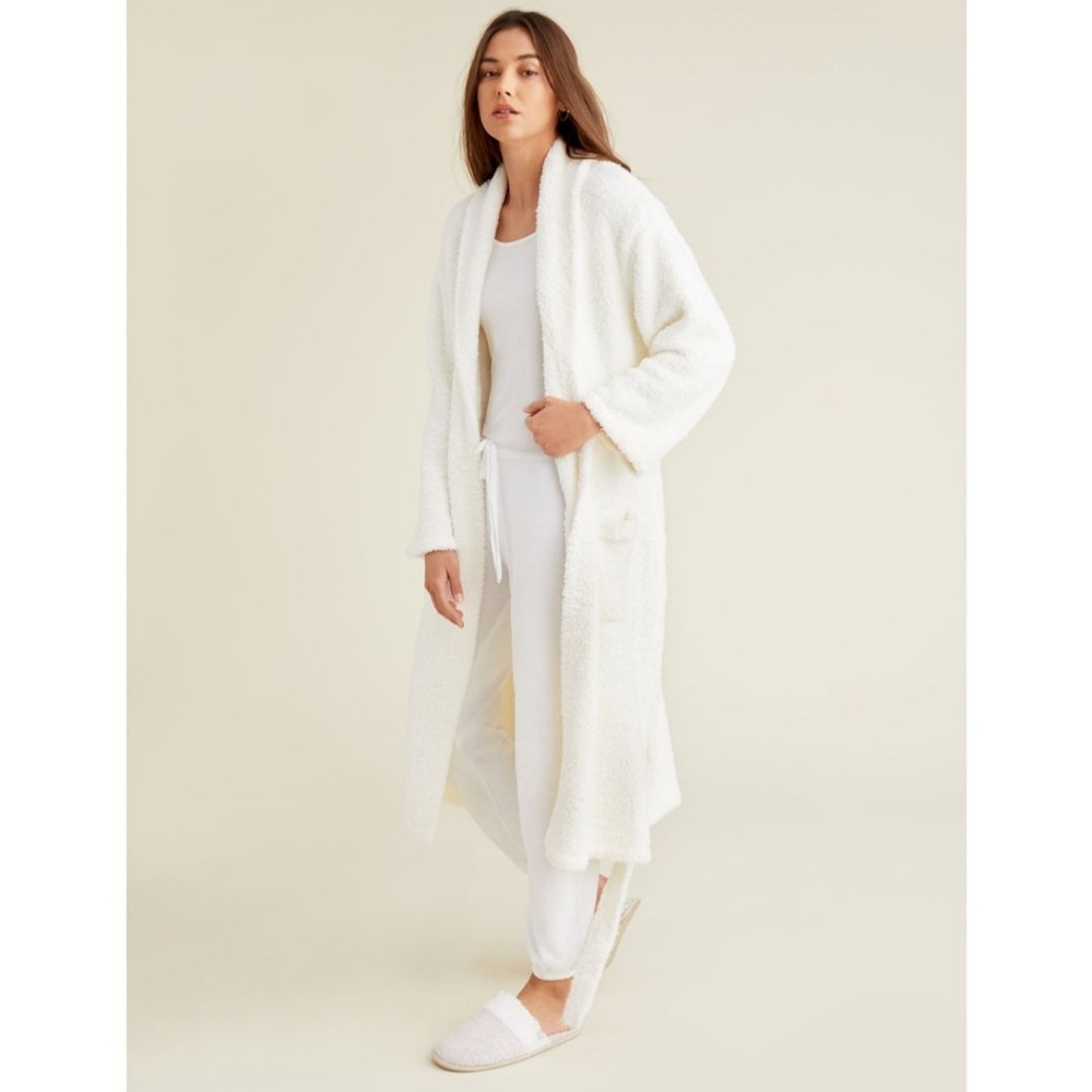 Barefoot Dreams CozyChic Long Robe Pearl Size 2 (Medium)